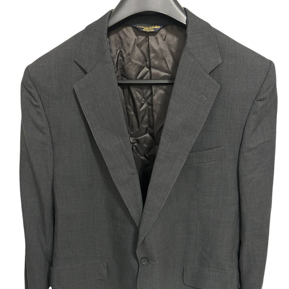 Brooks Brothers Brooksease Blazer Men's 44R Gray 100% Wool Checkered